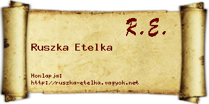Ruszka Etelka névjegykártya